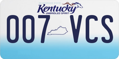 KY license plate 007VCS