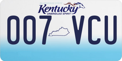 KY license plate 007VCU