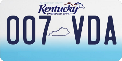 KY license plate 007VDA