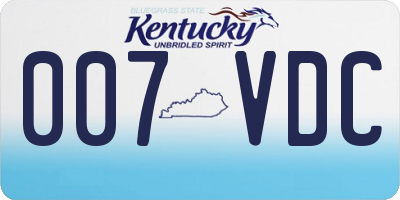 KY license plate 007VDC