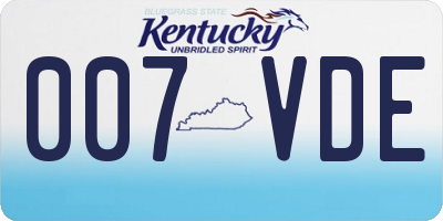 KY license plate 007VDE