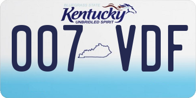 KY license plate 007VDF