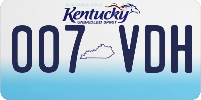 KY license plate 007VDH