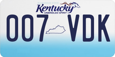 KY license plate 007VDK
