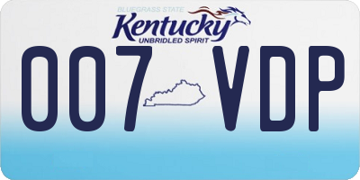 KY license plate 007VDP