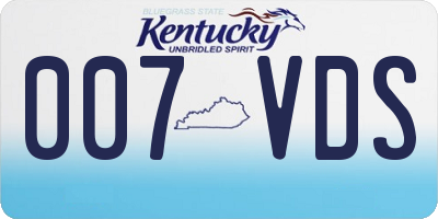 KY license plate 007VDS
