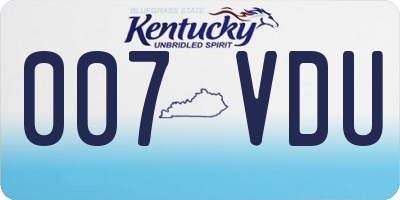 KY license plate 007VDU