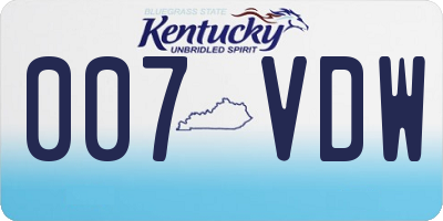 KY license plate 007VDW