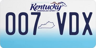KY license plate 007VDX