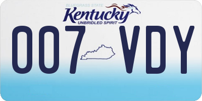 KY license plate 007VDY