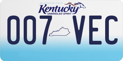 KY license plate 007VEC