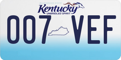KY license plate 007VEF