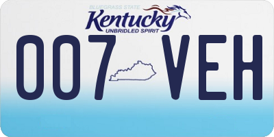 KY license plate 007VEH