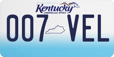 KY license plate 007VEL