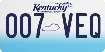 KY license plate 007VEQ