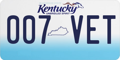 KY license plate 007VET