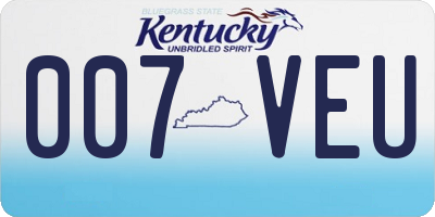 KY license plate 007VEU