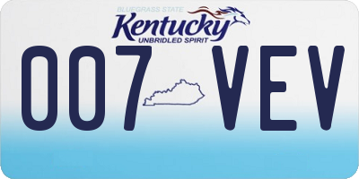 KY license plate 007VEV