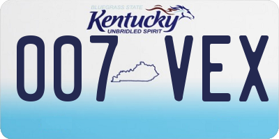 KY license plate 007VEX