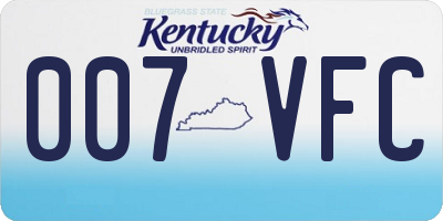 KY license plate 007VFC