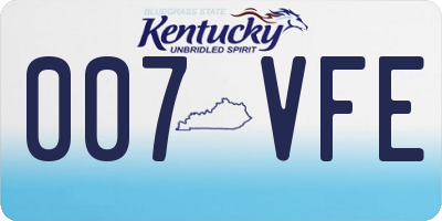 KY license plate 007VFE