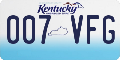KY license plate 007VFG