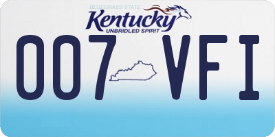 KY license plate 007VFI