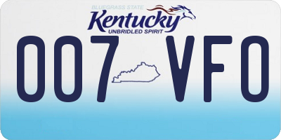 KY license plate 007VFO