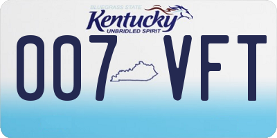 KY license plate 007VFT