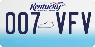 KY license plate 007VFV