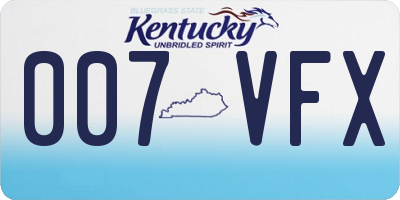 KY license plate 007VFX