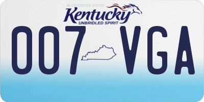 KY license plate 007VGA