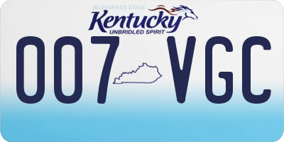 KY license plate 007VGC