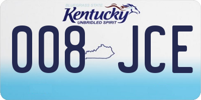 KY license plate 008JCE