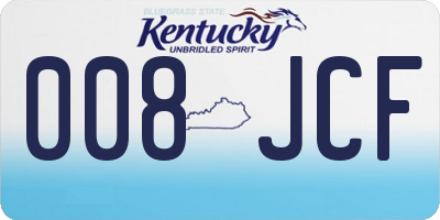 KY license plate 008JCF