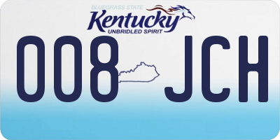 KY license plate 008JCH