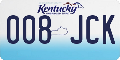 KY license plate 008JCK