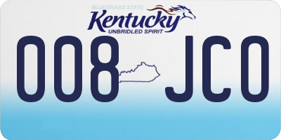 KY license plate 008JCO