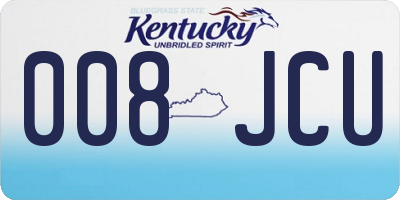 KY license plate 008JCU
