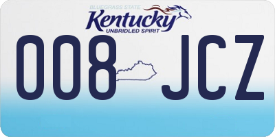 KY license plate 008JCZ