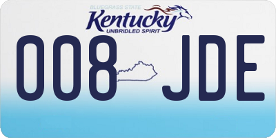 KY license plate 008JDE