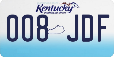 KY license plate 008JDF