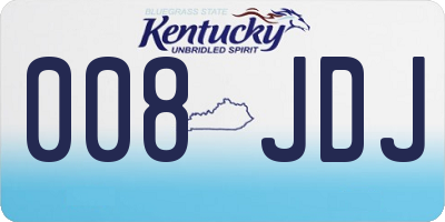 KY license plate 008JDJ