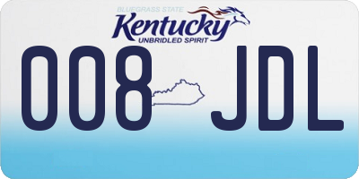 KY license plate 008JDL
