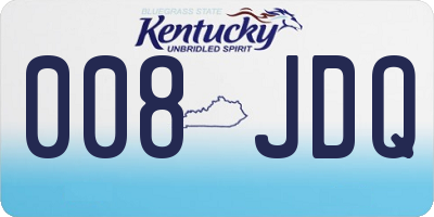 KY license plate 008JDQ
