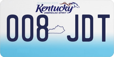 KY license plate 008JDT