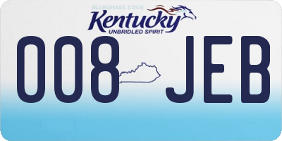 KY license plate 008JEB