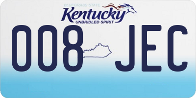 KY license plate 008JEC