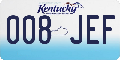 KY license plate 008JEF