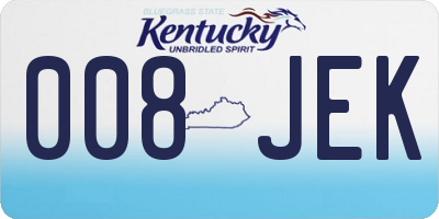 KY license plate 008JEK